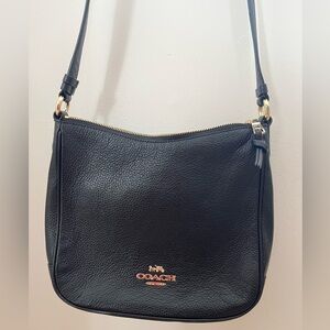 Coach Ellie File Bag Pebbled Black Leather Shoulder or crossbody Bag
